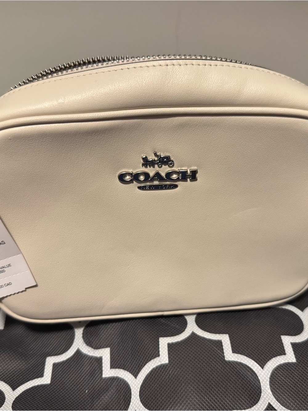 Coach Chalk Leather Camera Bag with Silver Accent